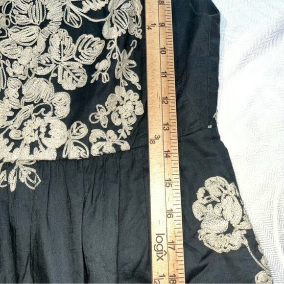 J. Crew Mirabel Cap Sleeve Gray Dress with Cream Embroidery Size 2 - Picture 8 of 16
